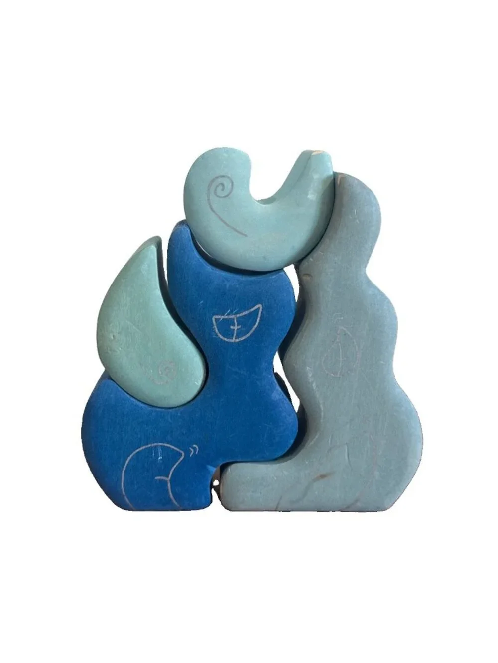 GRIMM'S Waldorf Water LARGE Wooden Blocks, Blue Used Casa Luna Set Of 4